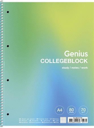 Spirálový sešit Genius, mix motivů, čtverečkovaný, A4+, 80 listů, SHKOLYARYK A4-080-6715K Spirálový sešit Genius, mix motivů, čtverečkovaný, A4+, 80 listů, SHKOLYARYK A4-080-6715K