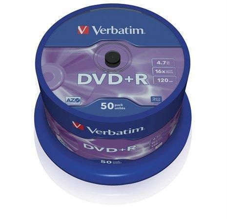 DVD+R 4,7GB, 16x, AZO, Verbatim, 50-cake ,balení 50 ks