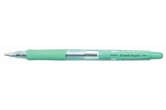Kuličkové pero SleekTouch, pastelová zelená, 0,7mm, stiskací mechanismus, PENAC