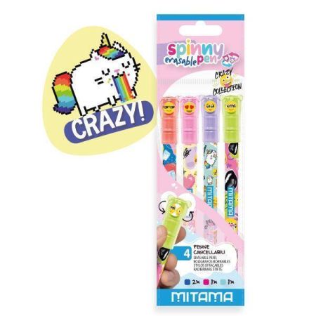 Roller Spinny Pen Crazy, 0,7/0,35mm, vymazatelný, 4ks, MITAMA 63975 ,balení 4 ks Roller Spinny Pen Crazy, 0,7/0,35mm, vymazatelný, 4ks, MITAMA 63975 ,balení 4 ks