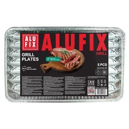 Grilovací tác, 34,5 x 22,5 cm, obdélníkový, 5 ks, ALUFIX GRILL5UNINEW ,balení 5 ks