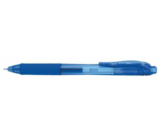 Gelové pero EnerGelX BLN105, modrá, 0,25 mm, stiskací mech., PENTEL BLN105-CX