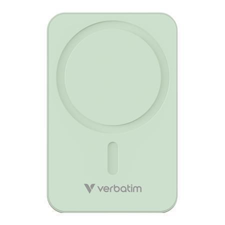 Magnetická powerbanka Charge n Go Essentials, zelená, bezdrátová, 20 000 mAh, VERBATIM 32224