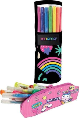 Penál plný Glitter Roll, ice cream, rolovací, růžová, MITAMA 62908-90156