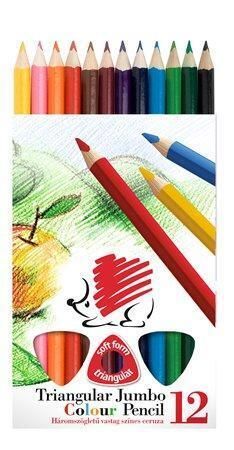 Barevné pastelky Ježek, 12 barev, trojhranné, maxi, ICO 7140133000