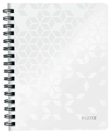 Spirálový sešit Wow, bílá, čtverečkovaný, A5, 80 listů, LEITZ