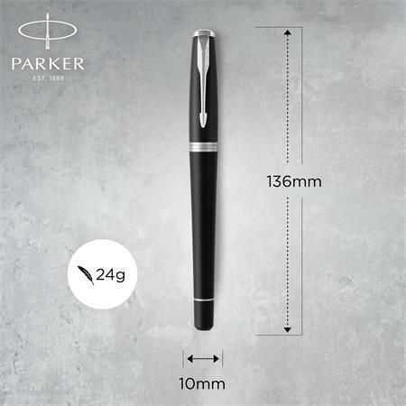 Plnicí pero Royal Urban Twist, modrá, tělo matně černé, stříbrný klip, PARKER 1931592 Plnicí pero Royal Urban Twist, modrá, tělo matně černé, stříbrný klip, PARKER 1931592