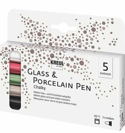 Sada fixů na porcelán a sklo CHALKY 5 barev, KREUL