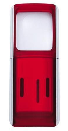 Lupa, červená, 35 x 38 mm, s LED světlem, WEDO 2717502