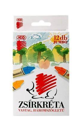Voskovky Ježek, 12 barev, trojhranné, jumbo, ICO 7220100000