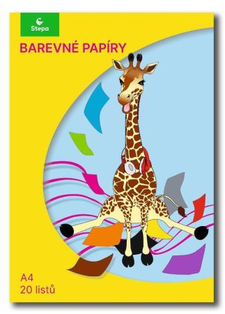 Barevný papír A4/20/80g, 20listů, STEPA ,balení 20 ks