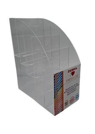 Displej Sarasa, P-05S, prázdný, akryl, 7,8 x 8,6 x 10,5 cm, ZEBRA 945