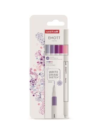 Fineliner Emott Floral, 5 různých barev, 0,4 mm, UNI 302422261