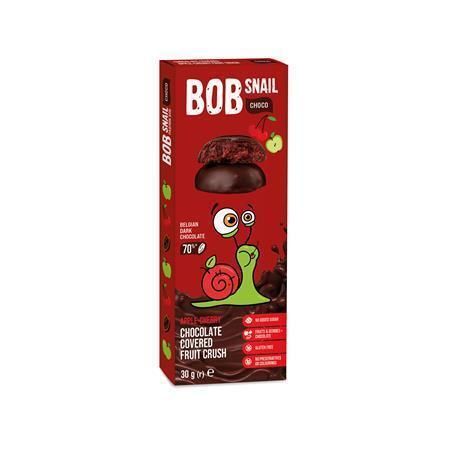 Ovocná pochoutka, jablko-třešeň v hořké čokoládě, 30 g, BOB SNAIL BS-4129