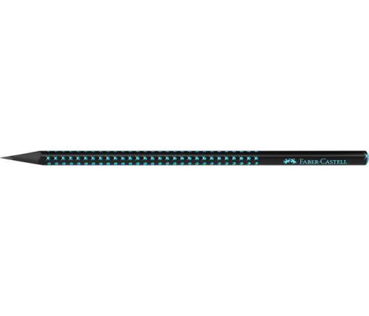 Grafitová tužka Sparkle Midnight, černá / oceánově modrá, B, trojhranná, FABER-CASTELL 118268