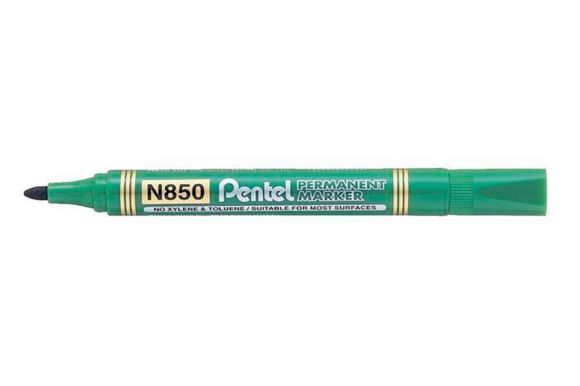 Permanentní popisovač N850, zelená, 1,5 mm, kuželový hrot, PENTEL N850-DE