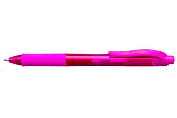 Gelové pero EnerGelX BL107, růžová, 0,35 mm, stiskací mechanismus, PENTEL BL107-PX