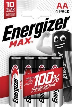 Baterie Max, AA (tužková), 4 ks, ENERGIZER E300112503 ,balení 4 ks