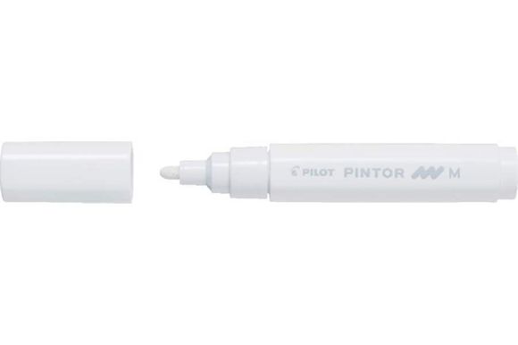 Dekorativní popisovač Pintor M, bílá, 1,4 mm, PILOT