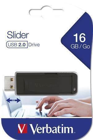 16GB USB Flash 2.0 Slider, VERBATIM, černý