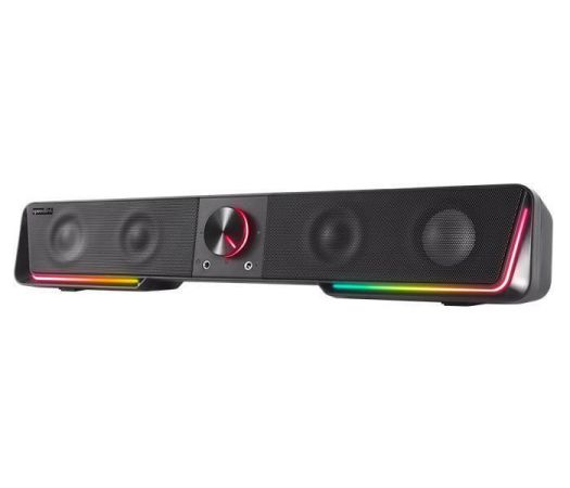 Reproduktor GRAVITY RGB Stereo Soundbar, černá, 12W, 2x 3,5 mm jack + USB-A, SPEEDLINK SL-830200-B
