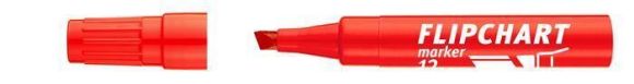 Popisovač na flipchart Artip 12, červená, 1-4mm, klínový hrot, ICO