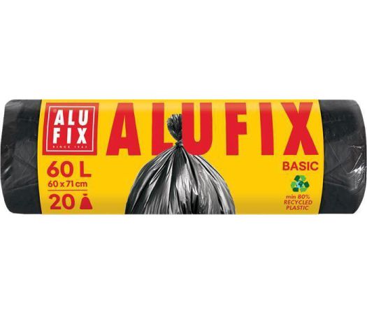 Pytle na odpadky Economy, černá, 60 l, 20 ks, ALUFIX XMS6020ECONNEW ,balení 20 ks