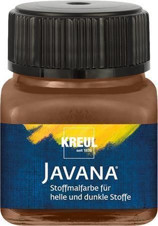 Barva na světlý a tmavý textil, tmavě hnědá, 20 ml, JAVANA, KREUL