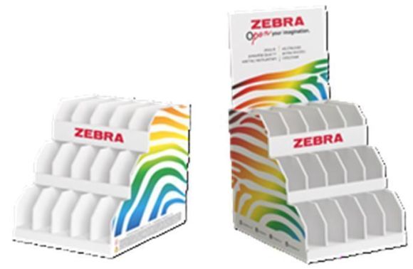 Displej P15, prázdný, PVC, 17 x 19 x 33 cm, ZEBRA 986