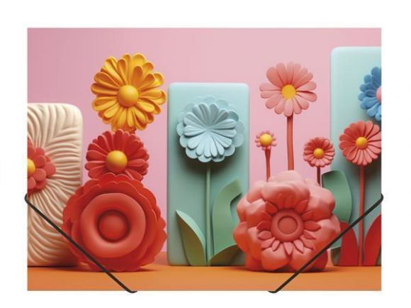 Desky s gumičkou Modern Flowers, A4, 15 mm, PP, PANTA PLAST 0410-0064-61 Desky s gumičkou Modern Flowers, A4, 15 mm, PP, PANTA PLAST 0410-0064-61