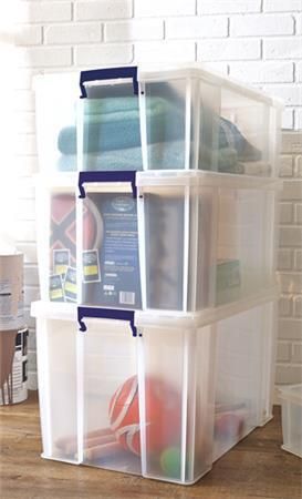 Úložný box ProStore, čirá, plast, 36 l, 3 ks/balení, FELLOWES 7730802 ,balení 3 ks