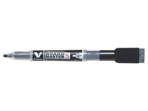Popisovač na bílou tabuli V-Board Master S, černá, 1,3 mm, EF, s houbičkou, PILOT WBME-VS-EF-B-BG