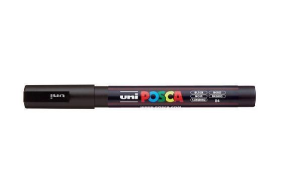 Akrylový popisovač Posca PC-3M, černá, 0,9-1,3 mm, UNI