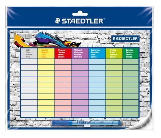 Školní rozvrh Lumocolor 641 SP2, stíratelný, samolepicí, STAEDTLER 641 SP2