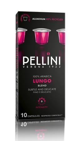 Kávové kapsle Lungo, kompatibilní s Nespresso, 10 ks, PELLINI 329910191