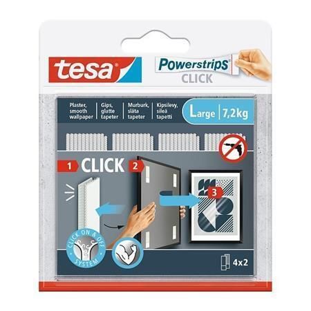 Samolepicí proužky Powerstrips CLICK, se suchým zipem, velikost M, TESA 77721-00003-00 ,balení 8 ks