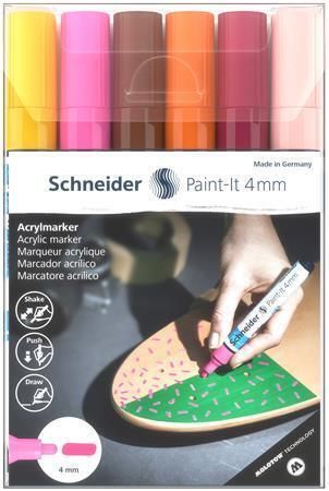 120297 Akrylové popisovače Paint-It 320, sada 6 barev, 4 mm, SCHNEIDER