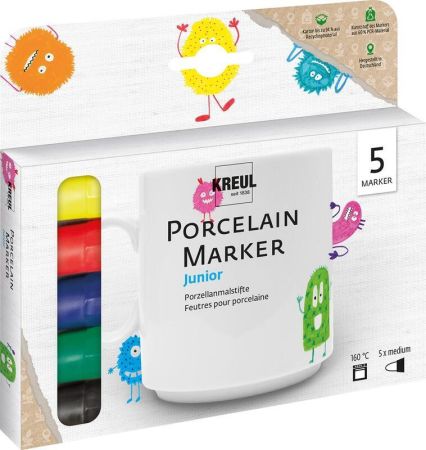 Sada Fix na porcelán, medium JUNIOR 5 ks, KREUL ,balení 5 ks Sada Fix na porcelán, medium JUNIOR 5 ks, KREUL ,balení 5 ks