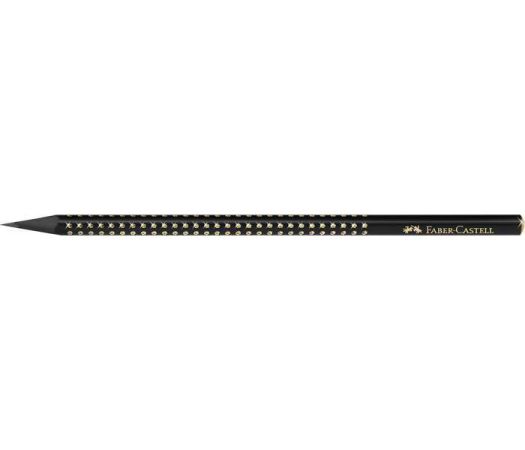 Grafitová tužka Sparkle Midnight, černá / zlatá, B, trojhranná, FABER-CASTELL 118278