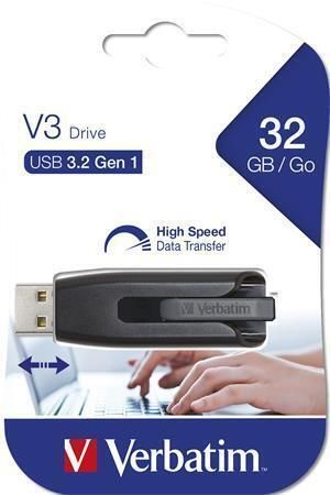 32GB USB Flash 3.0, 60/12 MB/sec, VERBATIM V3, černá-šedá