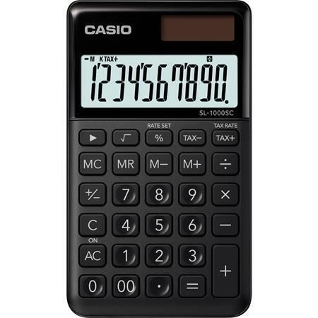Kalkulačka kapesní SL 1000, černá, 10místný displej, CASIO SL 1000 SC BK