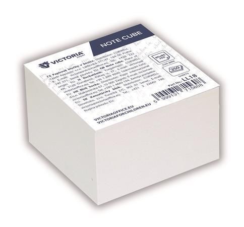 Papírové bločky v kostce, 85 x 85 x 50 mm, 350 listů, nelepené, VICTORIA OFFICE ,balení 350 ks Papírové bločky v kostce, 85 x 85 x 50 mm, 350 listů, nelepené, VICTORIA OFFICE ,balení 350 ks