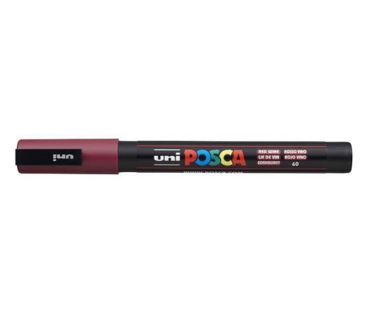 Akrylový popisovač Posca PC-3M, červené víno, 0,9-1,3 mm, UNI