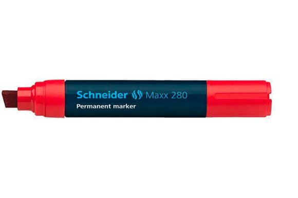 Permanentní popisovač Maxx 280, červená, 4-12mm, klínový hrot, SCHNEIDER