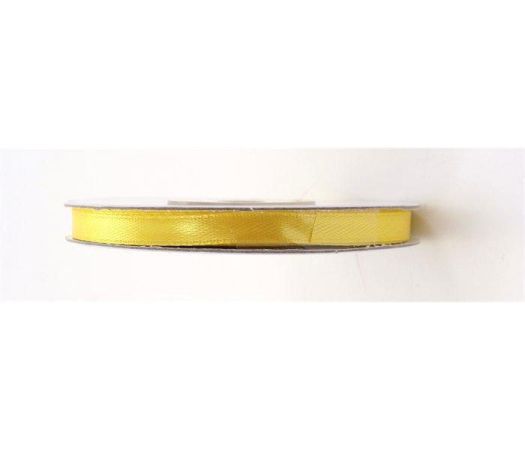 Saténová stuha, žlutá, 6 mm x 25 m, TS6-084