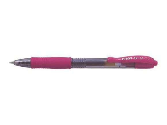 Gelové pero G-2, růžová, 0,32 mm, stiskací mechanismus, PILOT