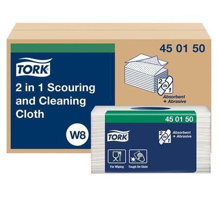 450150 Čisticí utěrka 2v1, bílá, W8, 1-vrstvá, TORK