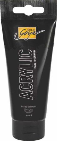 Akrylová barva SOLO GOYA, Black, 100 ml v tubě, KREUL Akrylová barva SOLO GOYA, Black, 100 ml v tubě, KREUL