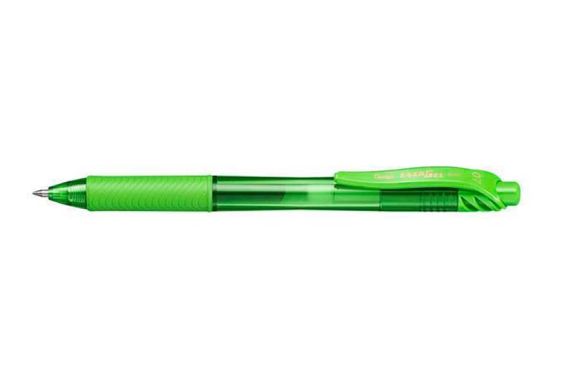 Gelové pero EnerGelX BL107, světle zelená, 0,35 mm, stiskací mechanismus, PENTEL BL107-KX