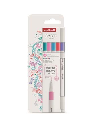 Fineliner Emott Candy Pop, 5 různých barev, 0,4 mm, UNI 302422260